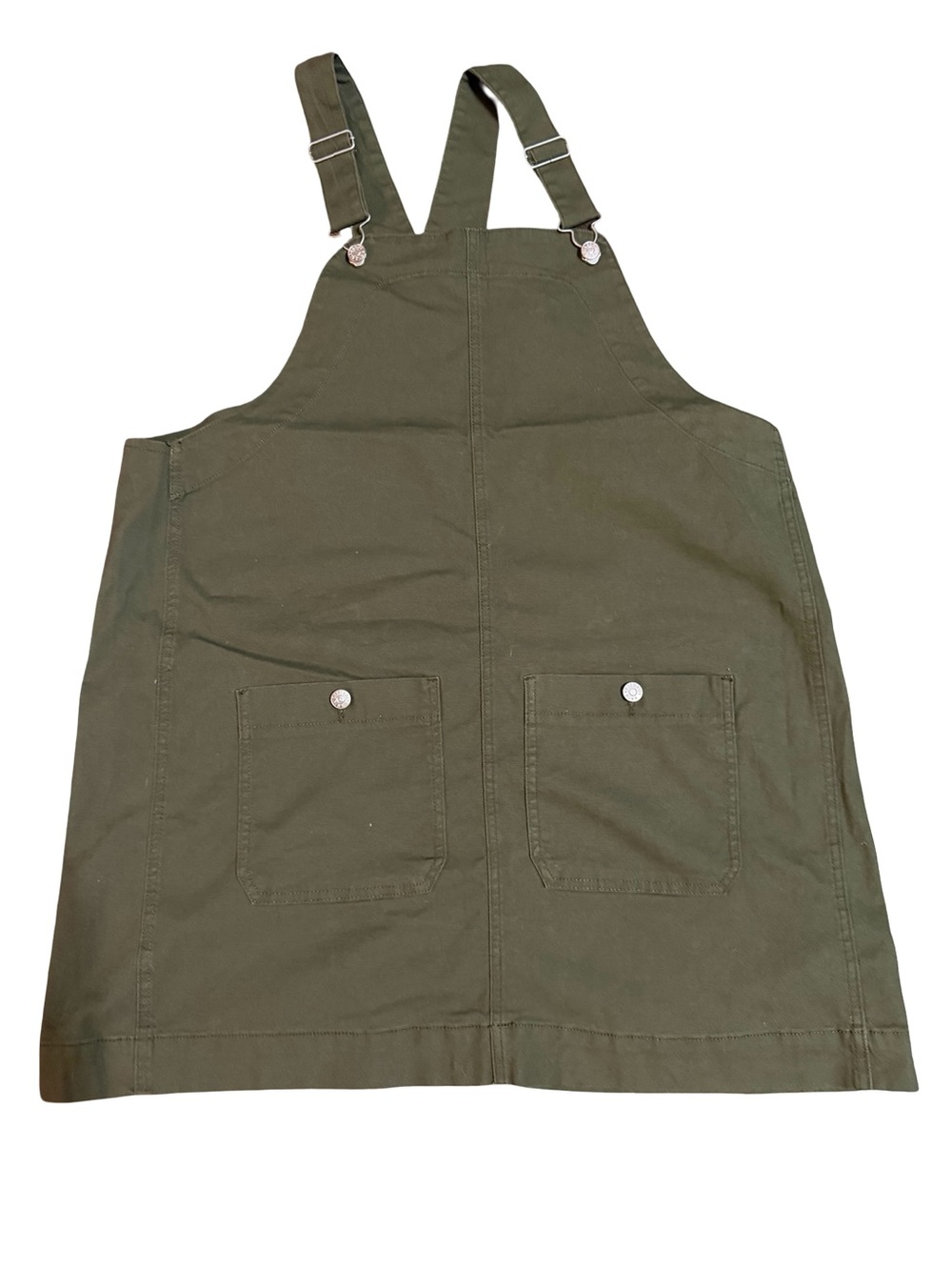 Celebrity Pink Olive Green Denim Overall Dress - Picture 2 of 4